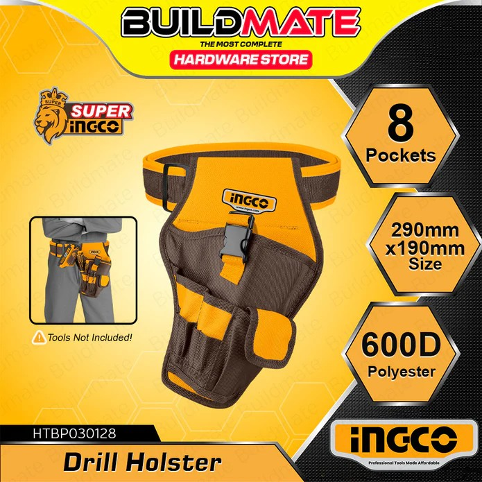 CINTURON CINTO PORTA HERRAMIENTAS TALADRO INGCO HTBP030128 - 3