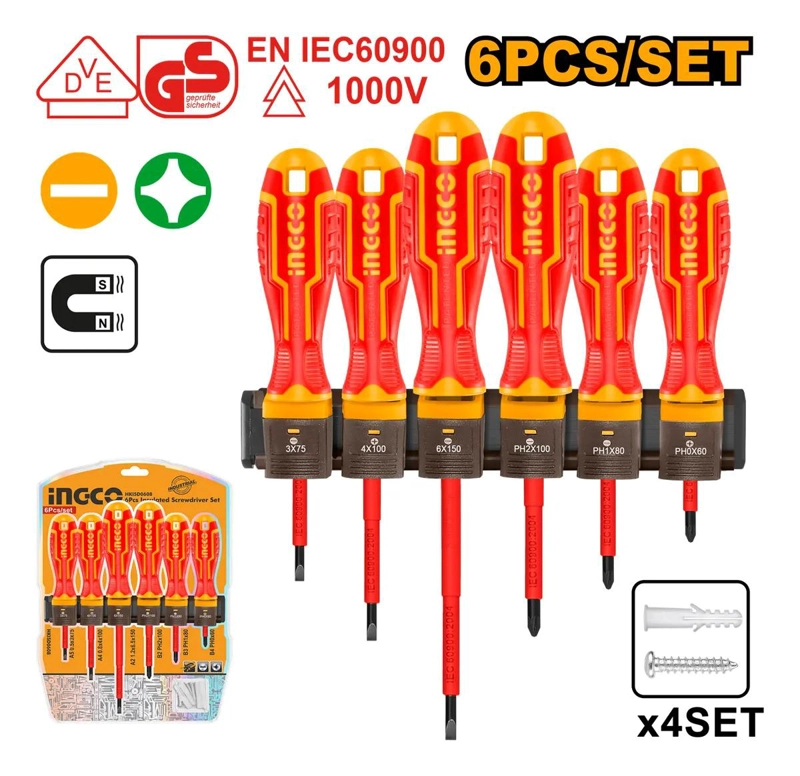 SET DESTORNILLADORES ELECTRICOS AISLADO 6PCS INGCO HKISD0608 - 4