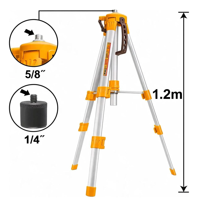 TRIPODE PARA NIVEL LASER 1,2 M 5/8 Y 1/4 PUL INGCO HLLT01152