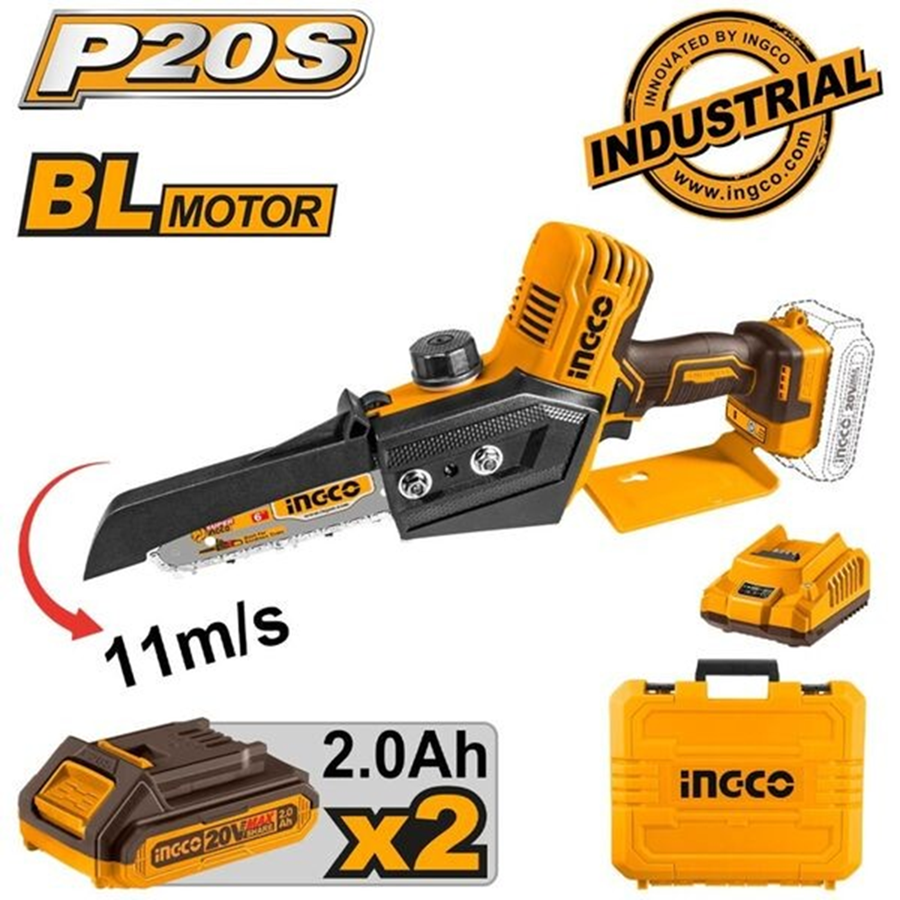 MINI MOTOSIERRA INGCO 20V 150 MM BL +2 BAT + CARG CGSLI20686 - 5
