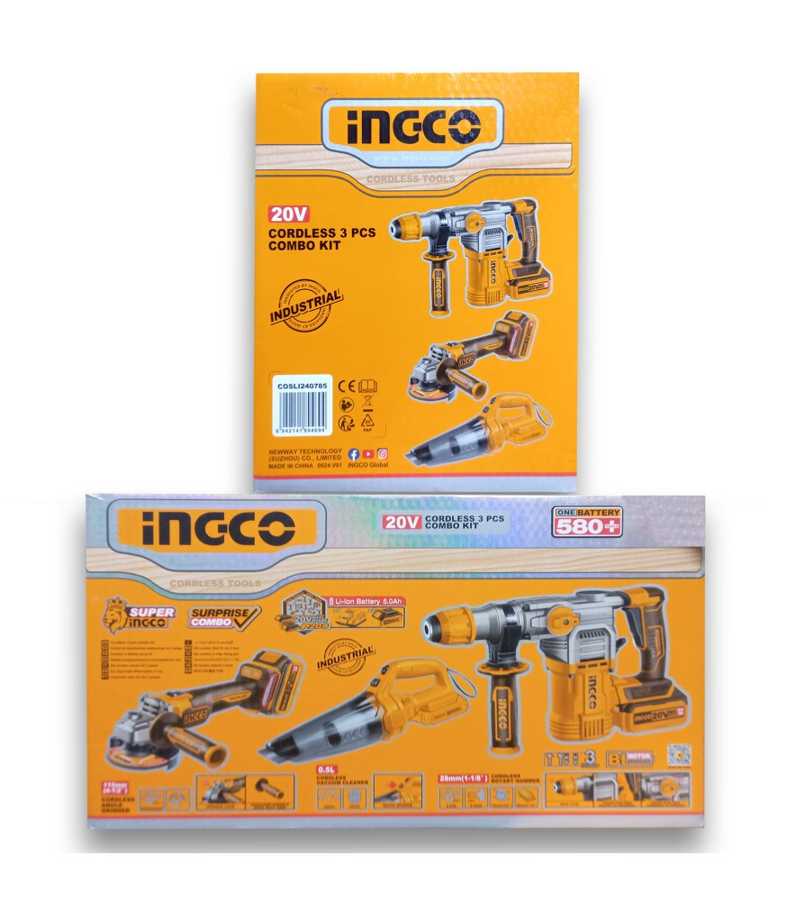 KIT ROTOMARTILLO + ESMERIL + ASPIRADORA INGCO COSLI240785 - 5