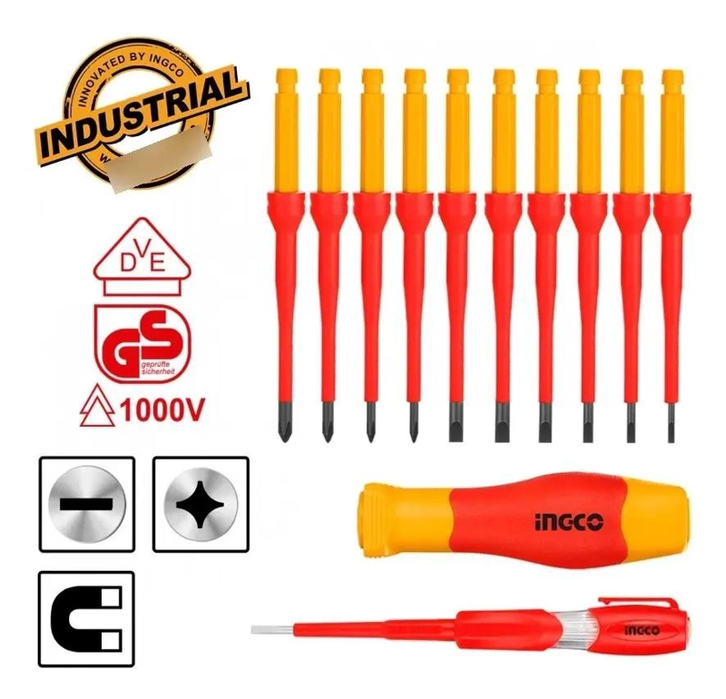 SET AISLADO 12 DESTORNILLADORES INGCO HKISD1201 - SMF - 6
