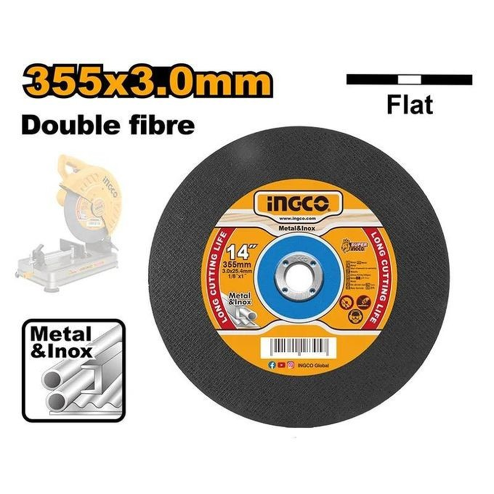 DISCO CORTE METAL 14 355MM TRONZADORA INGCO MCD303551 NEGRO - 1