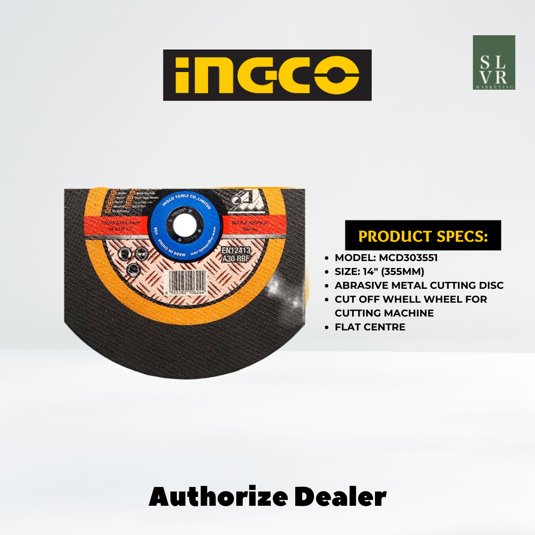DISCO CORTE METAL 14 355MM TRONZADORA INGCO MCD303551 NEGRO - 2