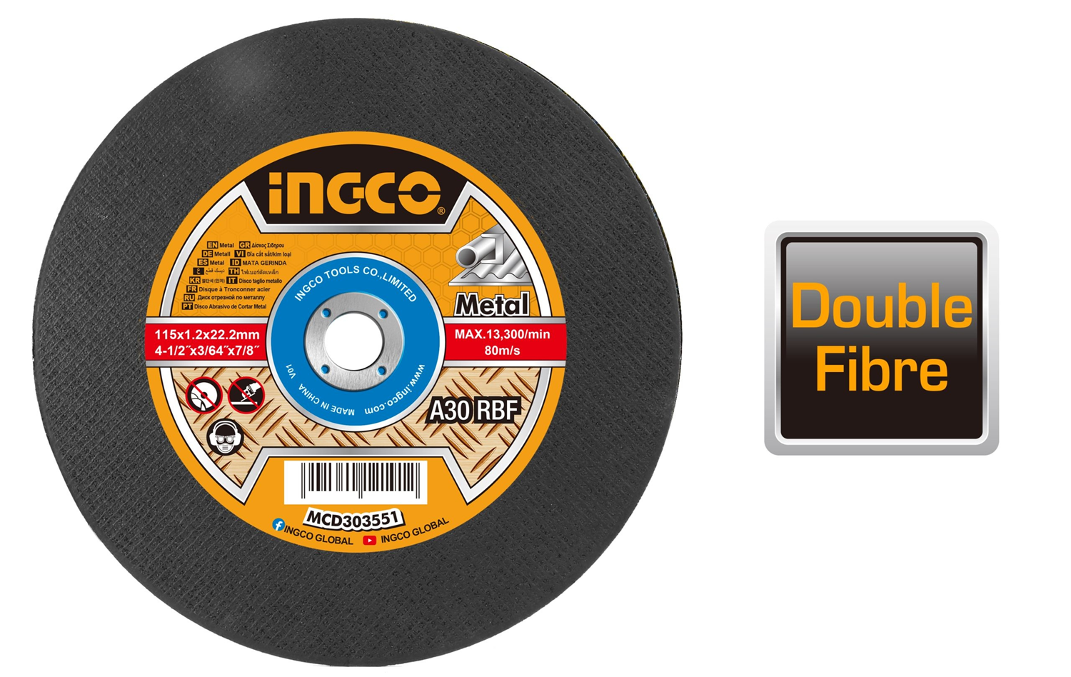 DISCO CORTE METAL 14 355MM TRONZADORA INGCO MCD303551 NEGRO - 3