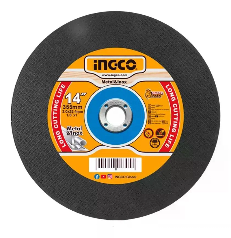 DISCO CORTE METAL 14 355MM TRONZADORA INGCO MCD303551 COLOR NEGRO - 4