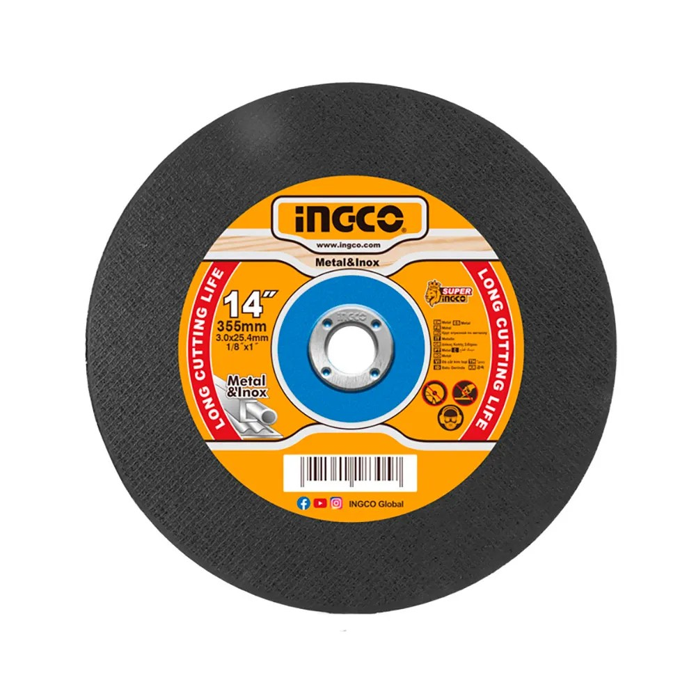 DISCO CORTE METAL 14 355MM TRONZADORA INGCO MCD303551 NEGRO - 4