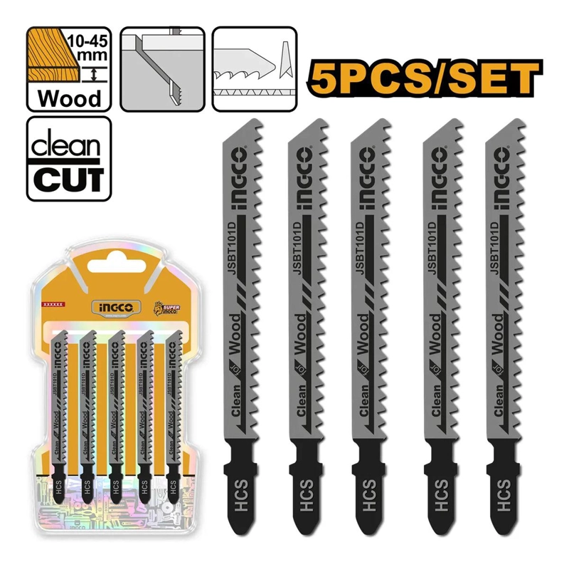SET JGO DE HOJAS PARA SIERRA CALADORA P/ MADERA 5 PCS INGCO - 3