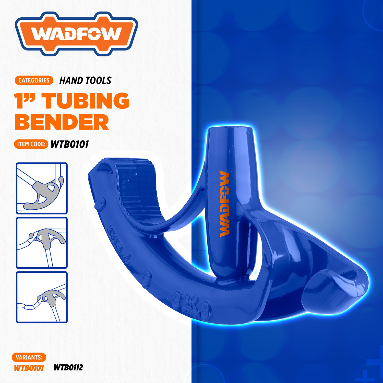 DOBLADOR CURVADOR DE TUBOS 30-90 GRADOS 3/4 PULG 19MM WADFOW - 3