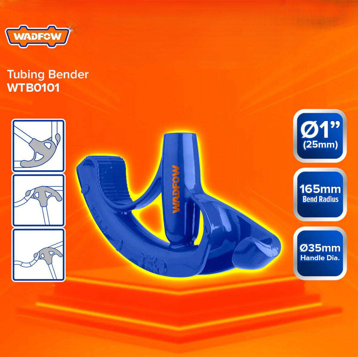 DOBLADOR CURVADOR DE TUBOS 30-90 GRADOS 3/4 PULG 19MM WADFOW - 4