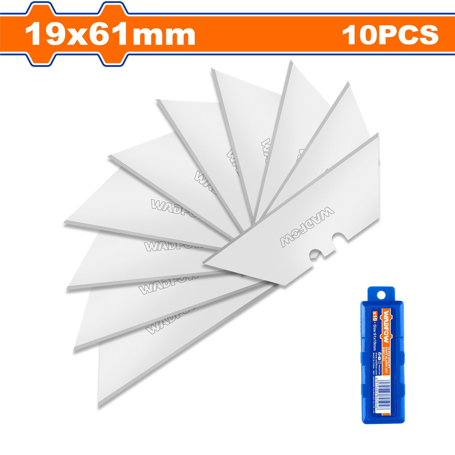 SET PACK 10 UND REPUESTO CUCHILLO CARTONERO WADFOW 61X19 MM - 1