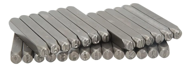 SET DE 27 PUNZONES LETRAS A-Z Y SIMBOLOS 6 MM 60 MM WADFOW 6 MM - 4