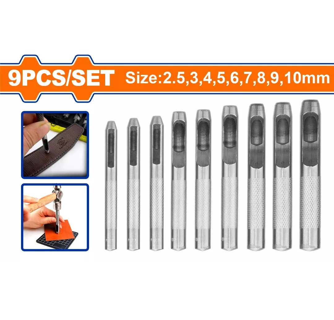 SET DE 9 UNIDADES DE SACABOCADOS 2.5-10 MM WADFOW WCC7509 - 1