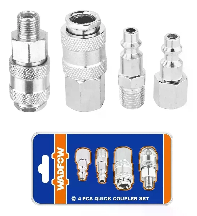 SET DE 4 ACOPLES NEUMATICO TIPO USA MACHO /HEMBRA 1/4 WADFOW - 2