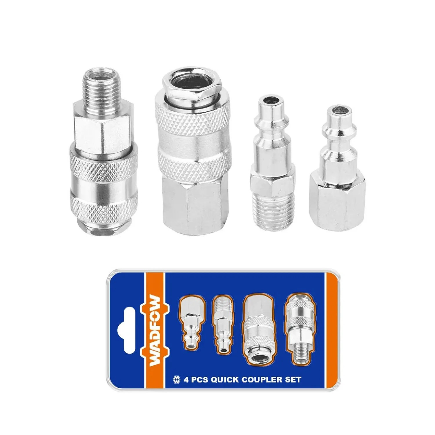 SET DE 4 ACOPLES NEUMATICO TIPO USA MACHO /HEMBRA 1/4 WADFOW - 2