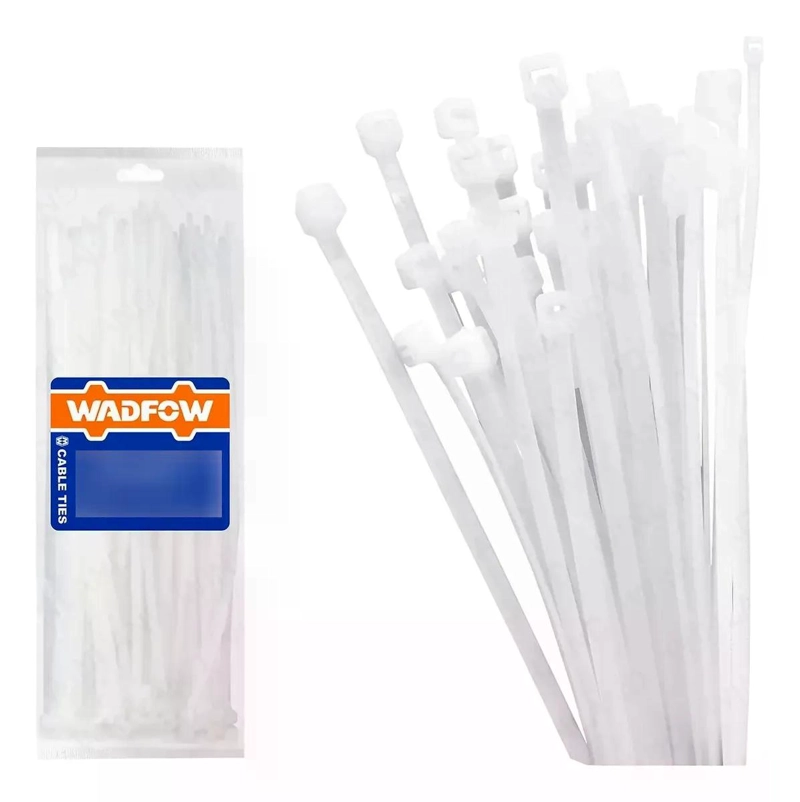 SET DE 100 AMARRAS PLASTICAS WADFOW 7.2X400 MM 45 KG 4-105MM BLANCO - 1