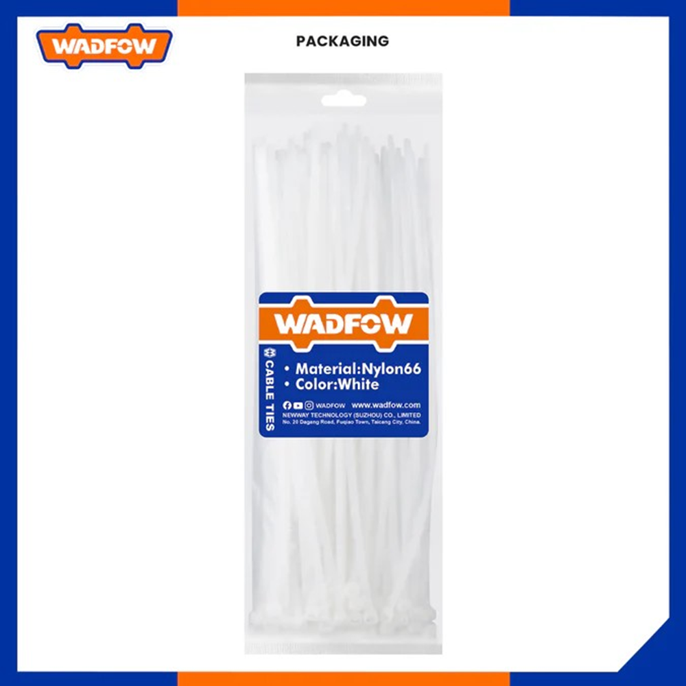 SET DE 100 AMARRAS PLASTICAS WADFOW 4.8X300 MM 22 KG - 2
