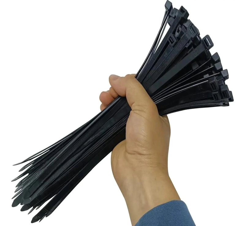 SET DE 100 AMARRAS PLASTICAS WADFOW 4.8X300 MM 22 KG BLANCO NEGRO - 8