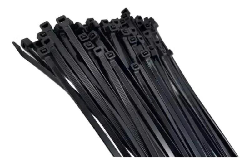 SET DE 100 AMARRAS PLASTICAS WADFOW 4.8X300 MM 22 KG BLANCO NEGRO - 9