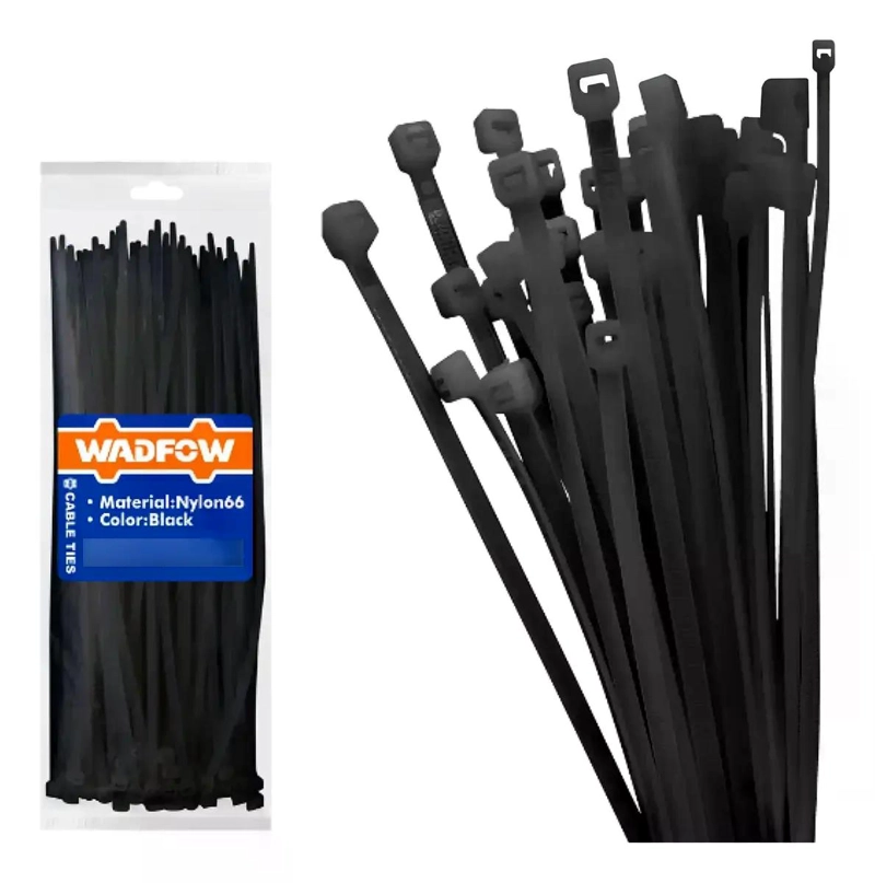 SET DE 100 AMARRAS PLASTICAS WADFOW 2.5X100 MM 8 KG NEGRO NEGRO - 2