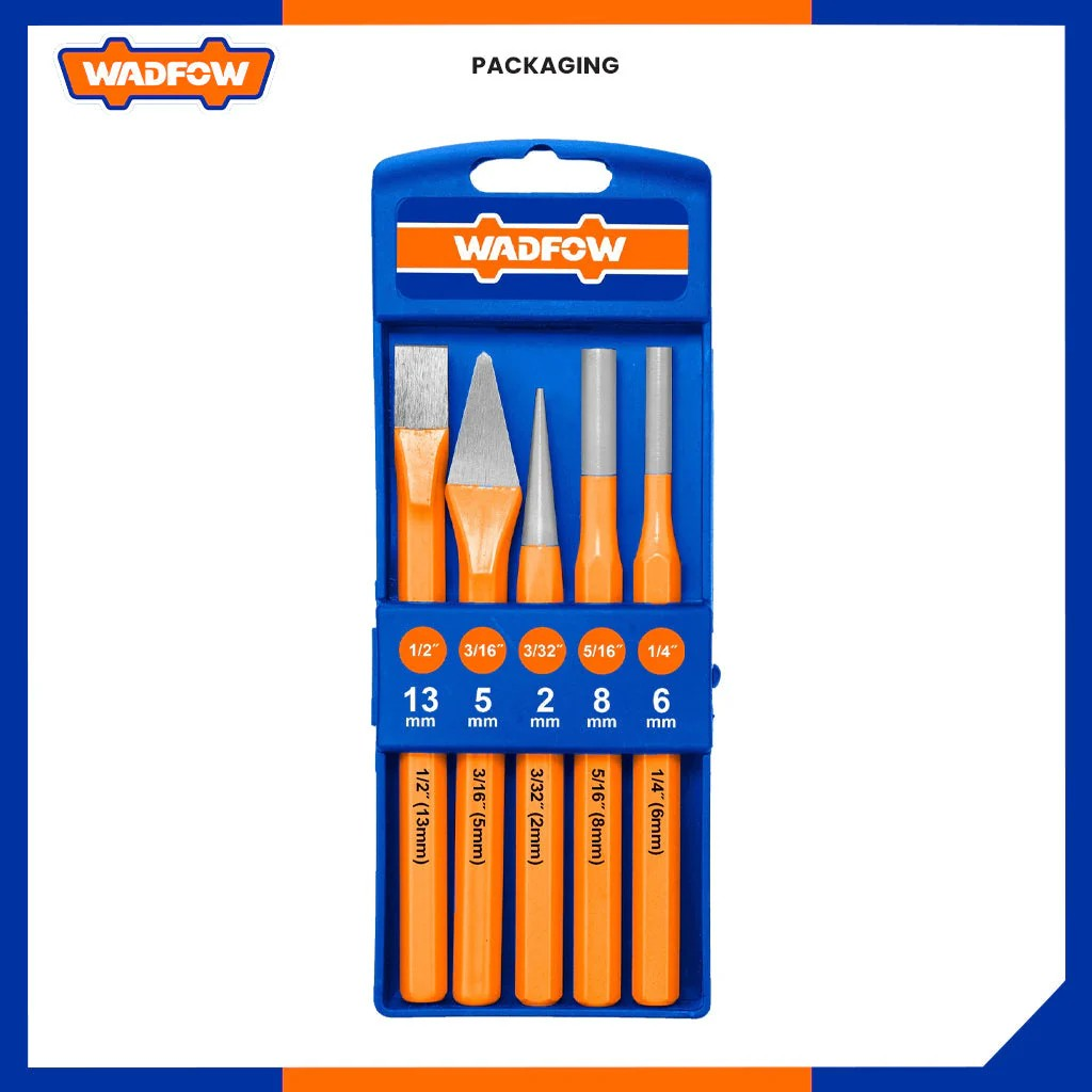 JUEGO DE CINCELES PUNZONES BOTADOREES 5 PZS WADFOW WCC8395 - 4