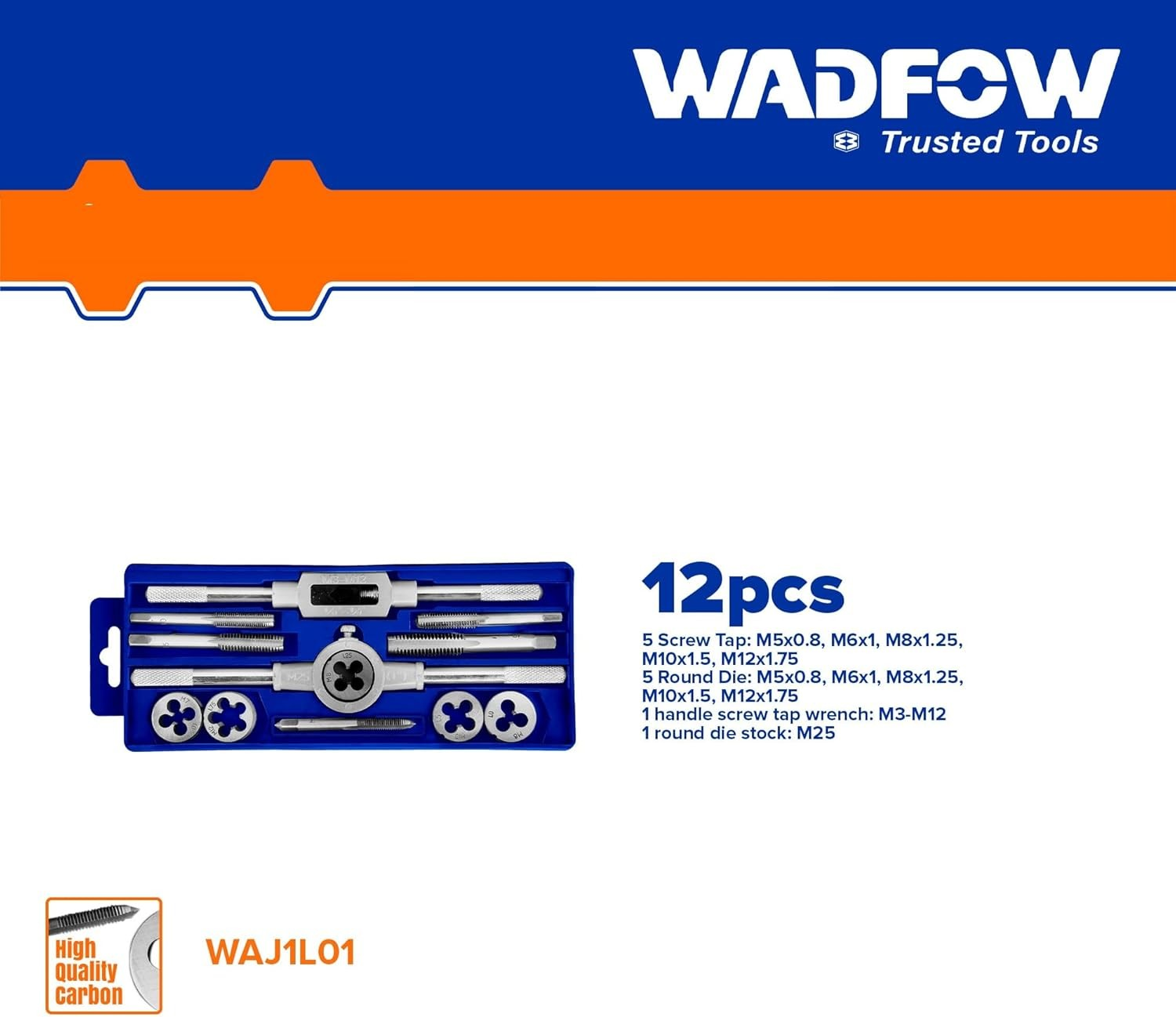SET DE TERRAJAS MACHO Y HEMBRA M5-M12 12 PZS WADFOW WAJ1L01 - 3