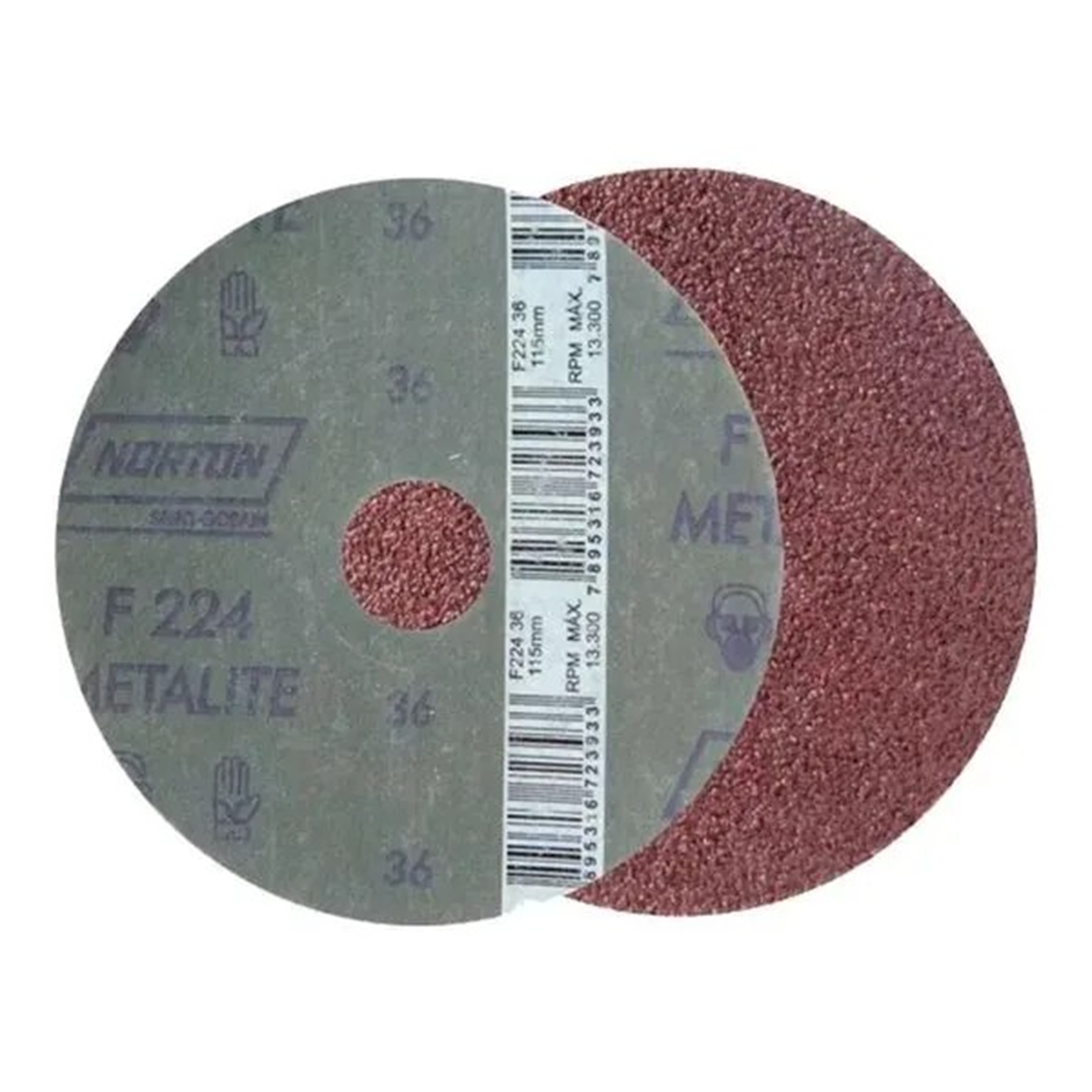 DISCO FIBRA DESBASTE ABRASIVO NORTON F227 G80 115X22MM 4 1/2 - 1
