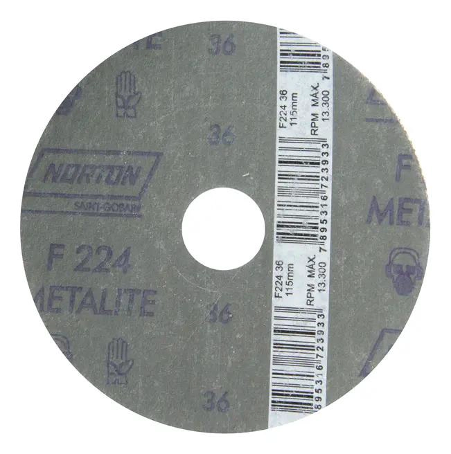 DISCO FIBRA DESBASTE ABRASIVO NORTON F227 G80 115X22MM 4 1/2 MARRON OSCURO - 3