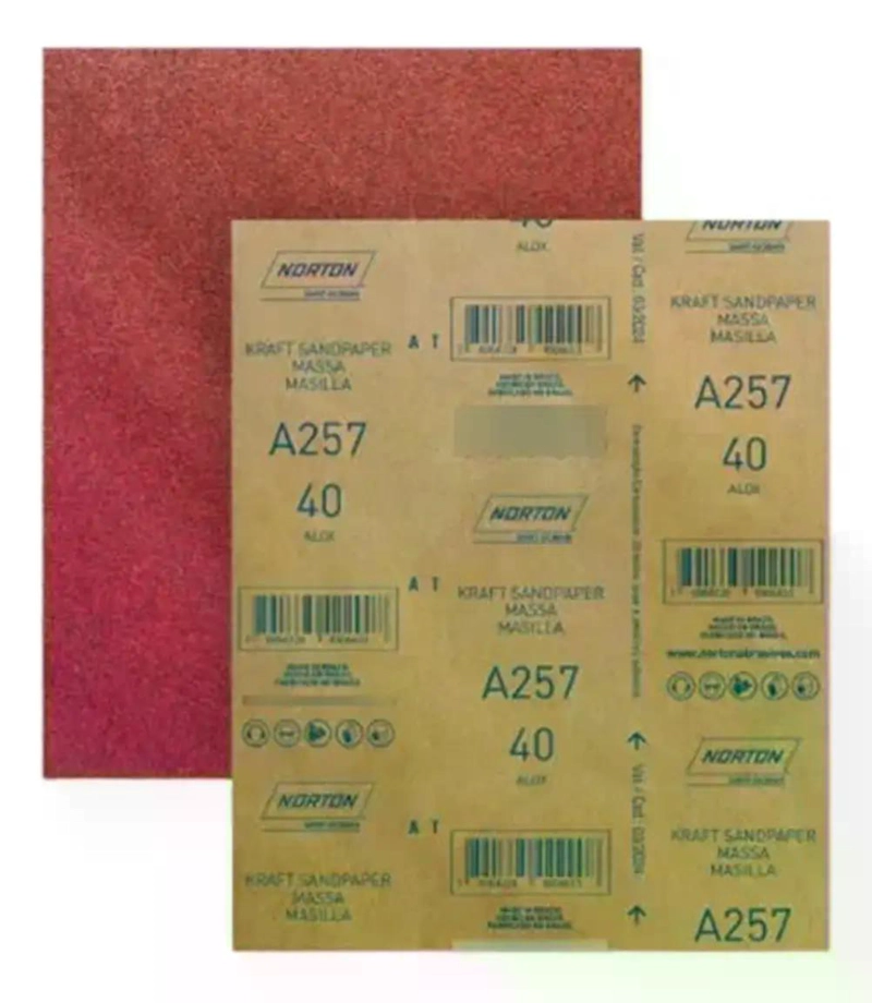 SET 10 LIJAS EN SECO MADERA MASILLA NORTON 225X275 MM A-257 40 - 1