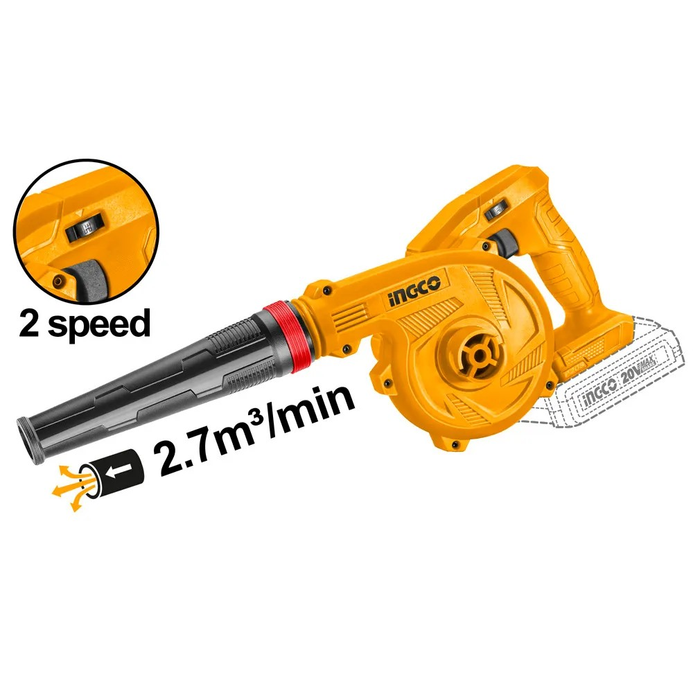 SOPLADOR INALAMBRICO VELOCIDAD VARIABLE 20V INGCO CABLI20018 - 5