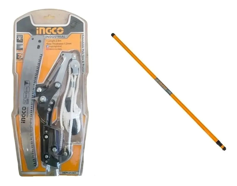 PODADOR ALTURA TIJERA SERRUCHO ARBOLES RAMAS CON MANGO INGCO - 5