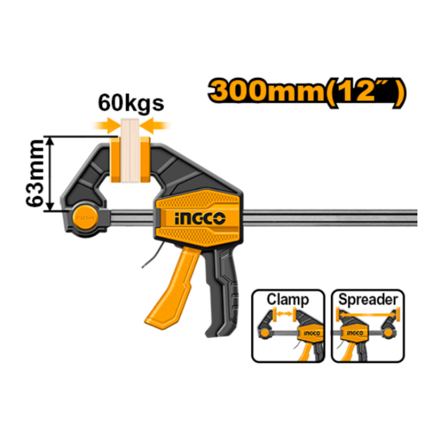 PRENSA SARGENTO RAPIDA INDUSTRIAL INGCO 63X300 MM HQBC01602 - 1