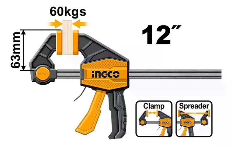 PRENSA SARGENTO RAPIDA INDUSTRIAL INGCO 63X300 MM HQBC01602 - 3