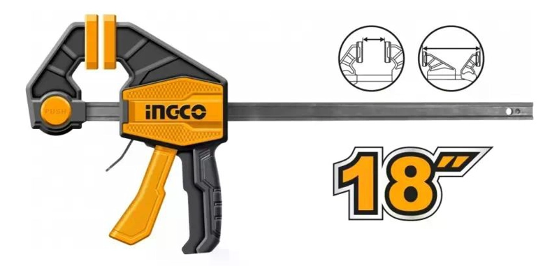 PRENSA SARGENTO RAPIDA INDUSTRIAL INGCO 63X450 MM HQBC01603 - 2