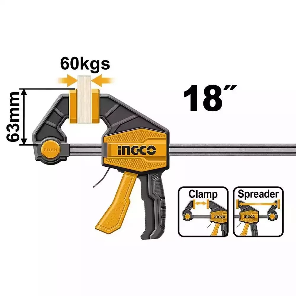 PRENSA SARGENTO RAPIDA INDUSTRIAL INGCO 63X450 MM HQBC01603 - 4