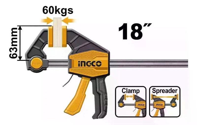 PRENSA SARGENTO RAPIDA INDUSTRIAL INGCO 63X450 MM HQBC01603 - 6