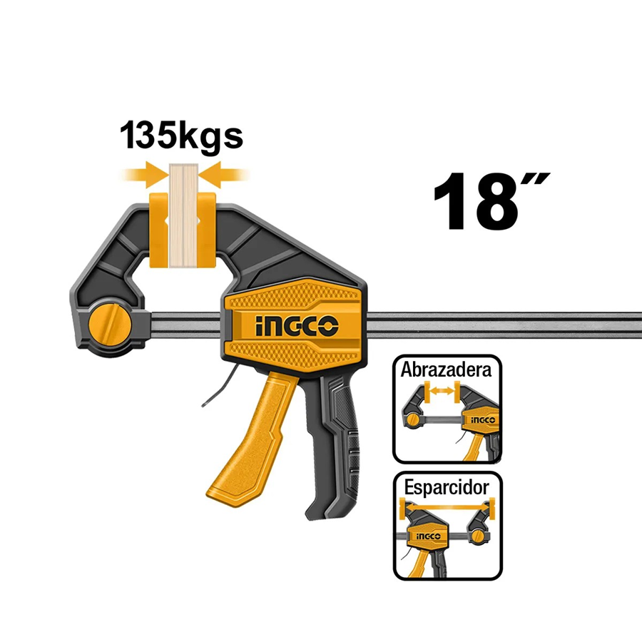 PRENSA SARGENTO RAPIDA INDUSTRIAL 80X450MM INGCO HQBC18801 - 2