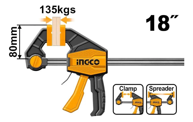 PRENSA SARGENTO RAPIDA INDUSTRIAL 80X450MM INGCO HQBC18801 - 3