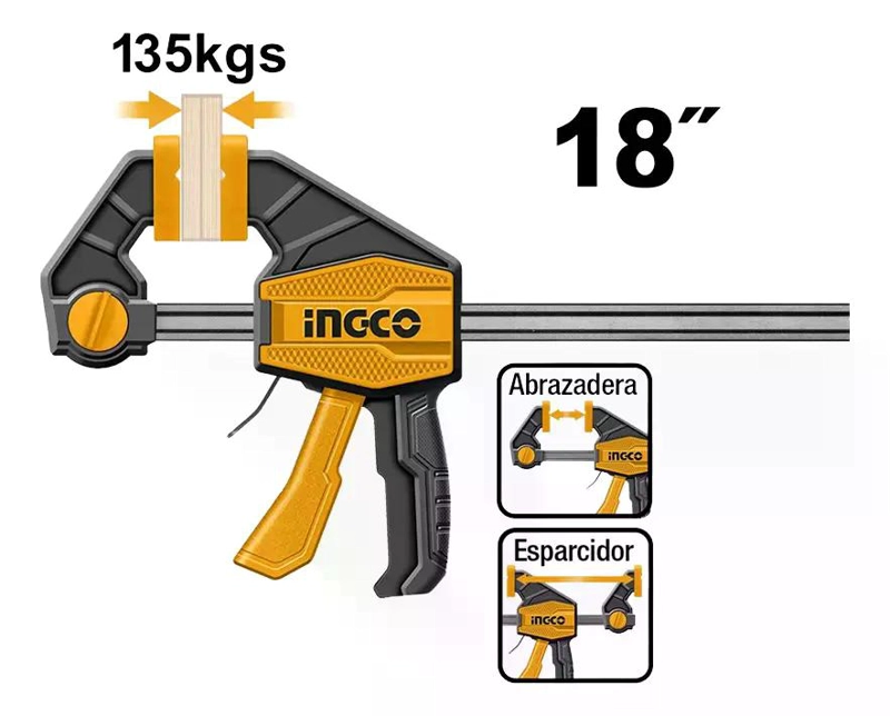PRENSA SARGENTO RAPIDA INDUSTRIAL 80X450MM INGCO HQBC18801 - 5