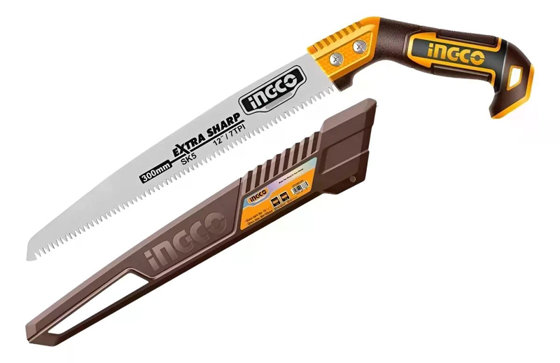 SERRUCHO DE PODA RECTO INDUSTRIAL 300 MM 12 P INGCO HPS3006 MARRON OSCURO - 1