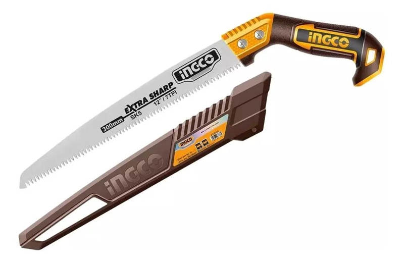 SERRUCHO DE PODA RECTO INDUSTRIAL 300 MM 12 P INGCO HPS3006 MARRON OSCURO - 4