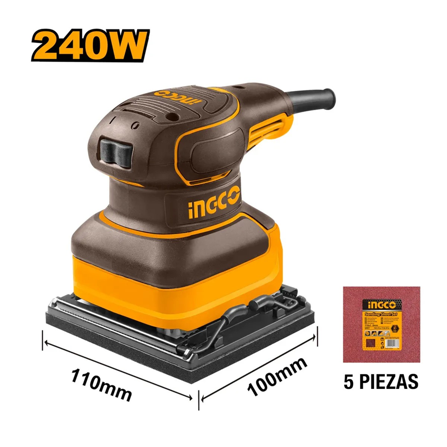 LIJADORA ORBITAL ELECTRICA 240W 110X100 MM INGCO PS2416 - 1