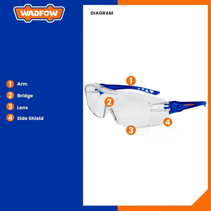 LENTES DE SEGURIDAD TRANSPARENTE WADFOW FULL-SLICE WSG1803 TRANSPARENTE - 5