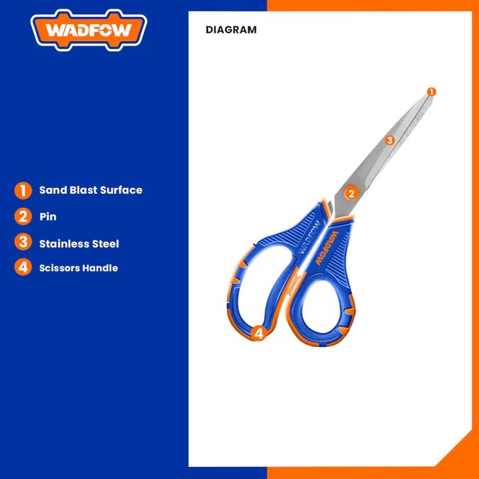TIJERA UNIVERSAL 215 MM 8.5 PULGADAS ACERO INOX WADFOW - 6