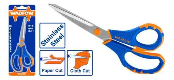 TIJERA 8.5 PULG ACERO INOX WADFOW AZUL Y NARANJA - 7