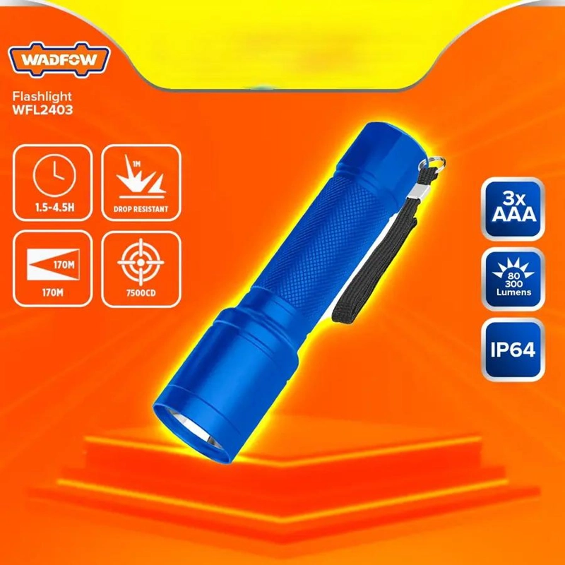 LINTERNA 300LM 130M WADFOW WFL2403 AZUL AZUL - 2