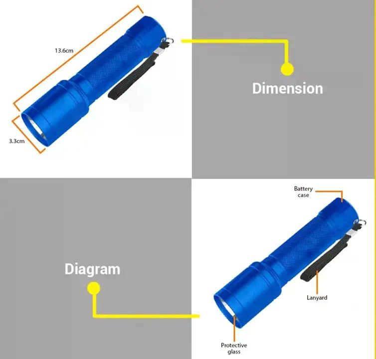 LINTERNA 300LM 130M WADFOW WFL2403 AZUL AZUL - 6