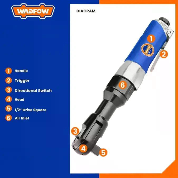 LLAVE CHICHARRA NEUMATICA 1/2 PULGADAS WADFOW WAT3512 - 5