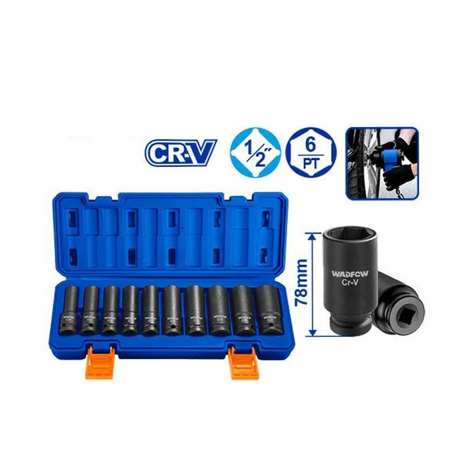 SET DADOS DE IMPACTO LARGOS 10 PZ 1/2 PULGADA WADFOW WMS2D02 - 8