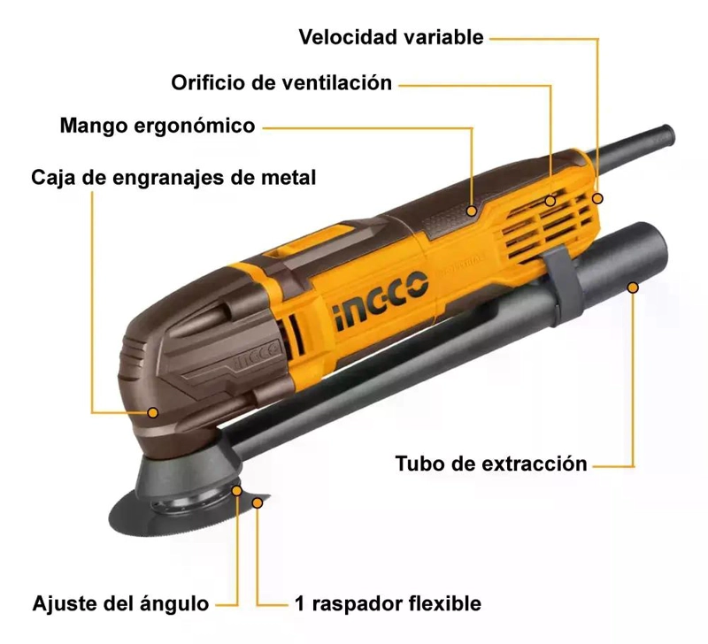 MULTICORTADORA MULTIPROPOSITO ELECTRICA INGCO 300W MF3008-7 - 3